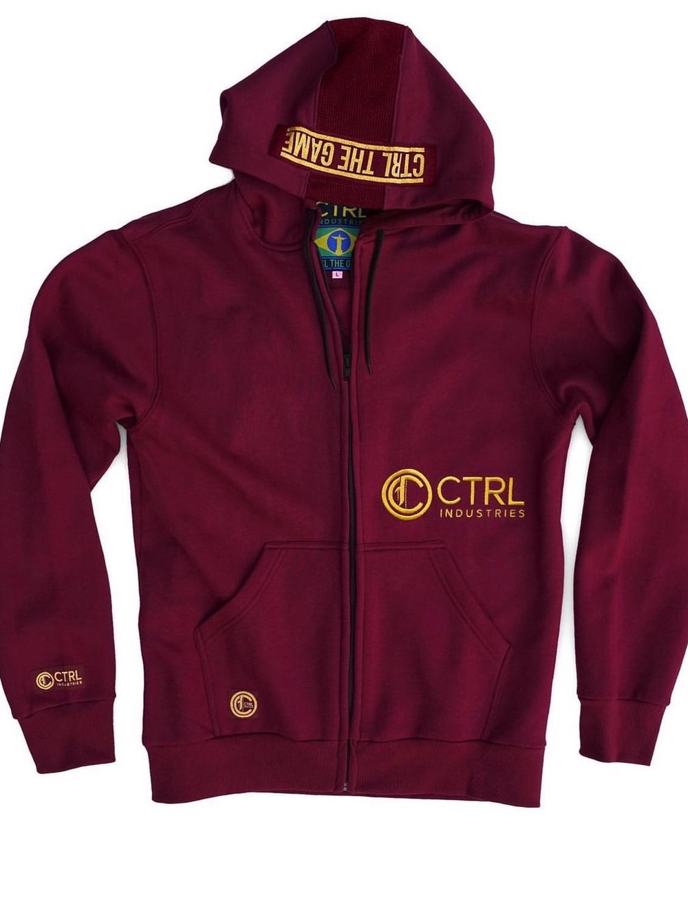 Men’s CTRL INDUSTRIES BJJ Maroon Zip-Up Hoodie XL